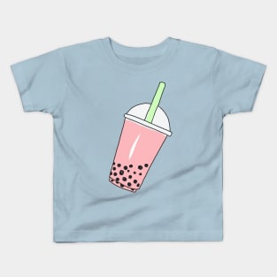 Strawberry Milk Bubble Tea Kids T-Shirt